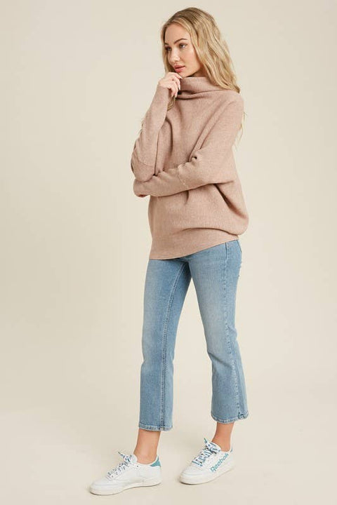 Slouch Neck Dolman Pullover: CHARCOAL / 3-3 (S/M-M/L)