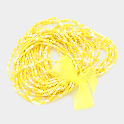 25PCS - Seed Beaded Stretch Bracelets
: Yellow