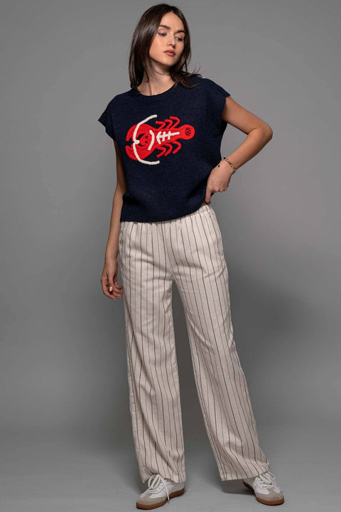 Urban Daizy-Coastal Lobster Top-Pink Dot Styles