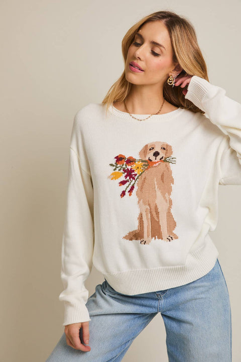 GILLI-Flower Dog Sweater-Pink Dot Styles