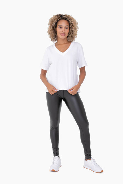 Mono B-White Pima Cotton Blend Tee-Pink Dot Styles
