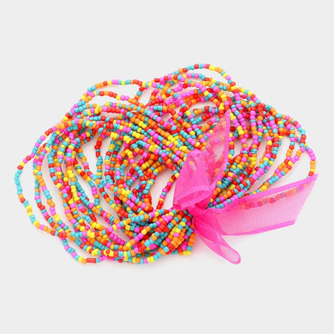 25PCS - Seed Beaded Stretch Bracelets
: Yellow