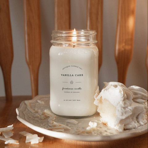 Vanilla Cake - Soy Wax Candle: 1 mason jar (16oz)