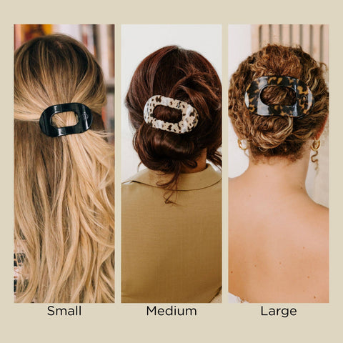 TELETIES-Flat Round Hair Clip | Medium-Pink Dot Styles