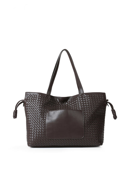 Reese Java| Vegan Leather Woven Tote