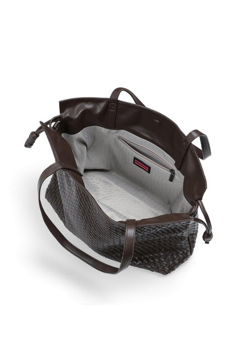 Reese Java| Vegan Leather Woven Tote
