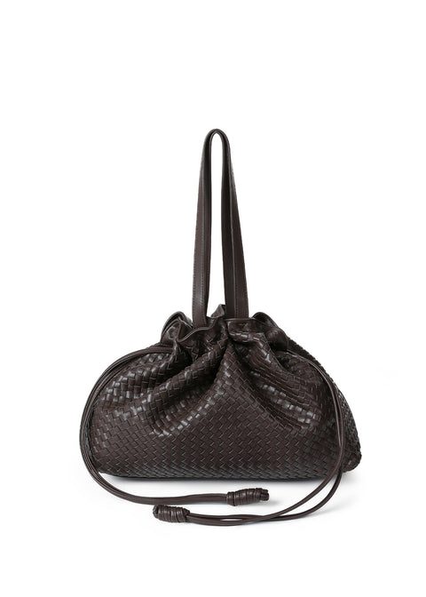 Reese Java| Vegan Leather Woven Tote