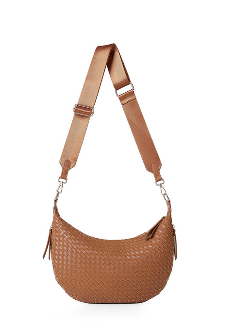 Rowe Cognac| Woven Sling Bag
