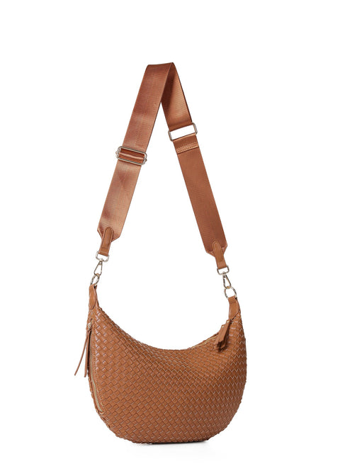 Rowe Cognac| Woven Sling Bag
