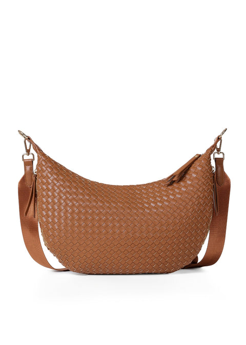 Rowe Cognac| Woven Sling Bag