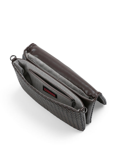 Lexi Java| Woven Flap Crossbody / Convertible Clutch