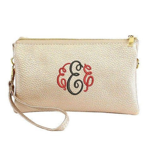7013 Monogrammable Three Compartments Crossbody Bag: White