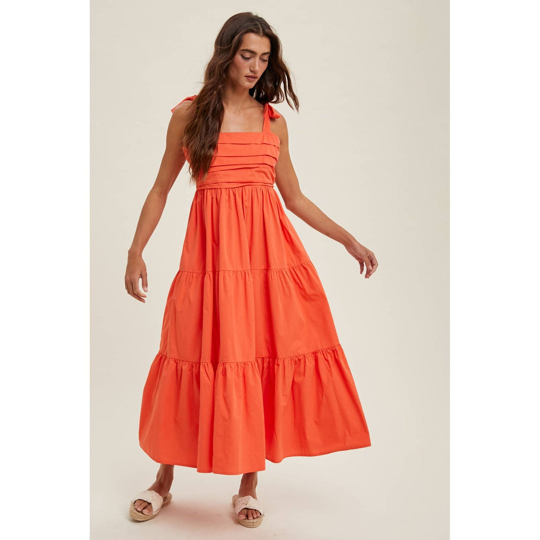 Coral Poppy Midi Poplin Dress (Final Sale)– Pink Dot Styles