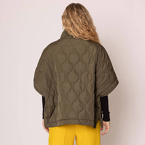 Quilted Puffer Pullover Poncho