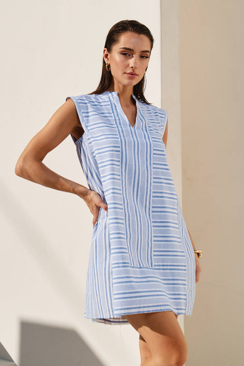 Blue Stripe Shift Dress
