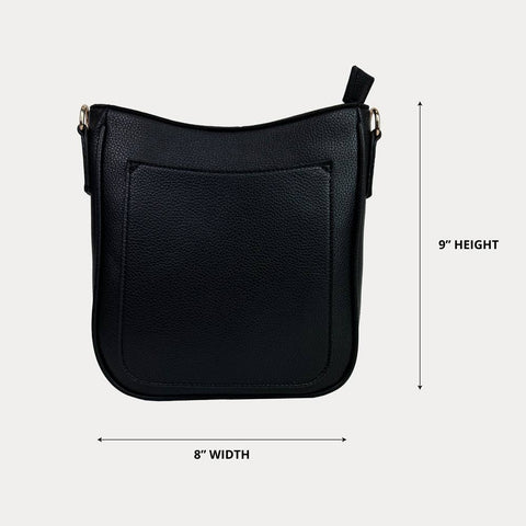 AHDORNED-Madelyn Mini Pebble Messenger with Strap: Navy-Pink Dot Styles