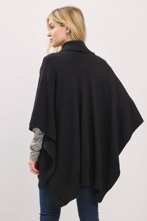 MS0455 Soft Knit Open Front Shawl With Ribbed Trim: Gray