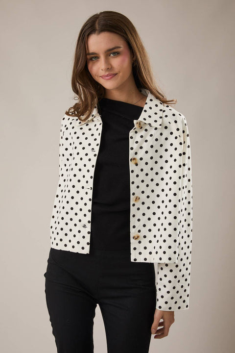 Raglan Polka Dot Boxy Jacket