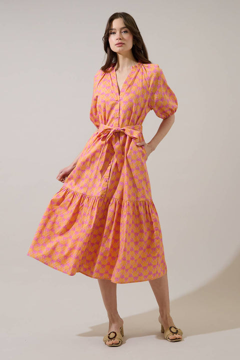 Floral Wynette Tiered Midi Dress