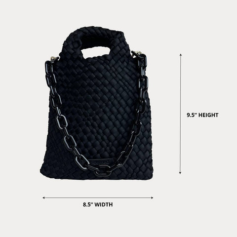 AHDORNED-Lola Neoprene Crossbody Bag : Black-Pink Dot Styles