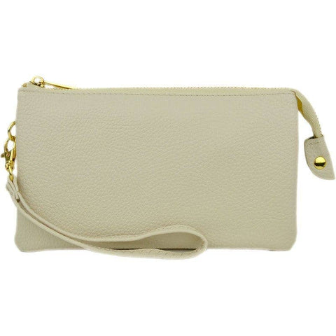 7013 Monogrammable Three Compartments Crossbody Bag: White
