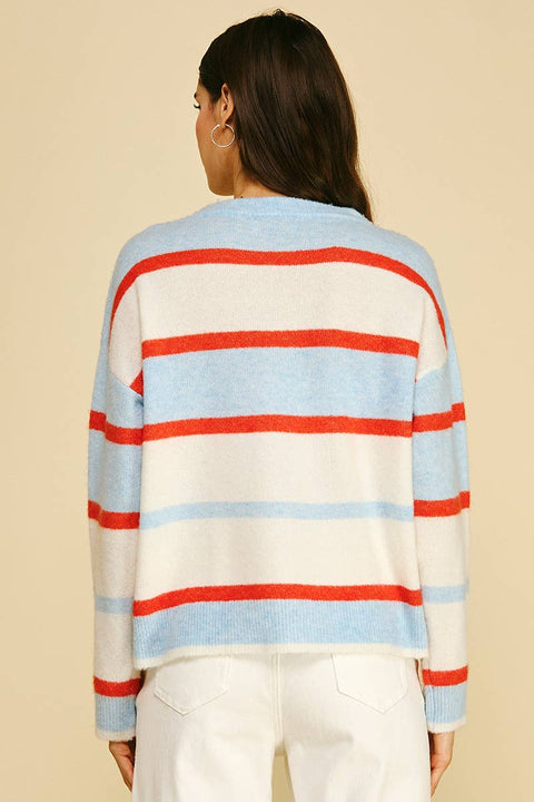 Multi Color Striped Knit Sweater
