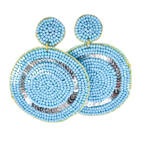 Epp and Co-Light Blue Disc Drops-Pink Dot Styles