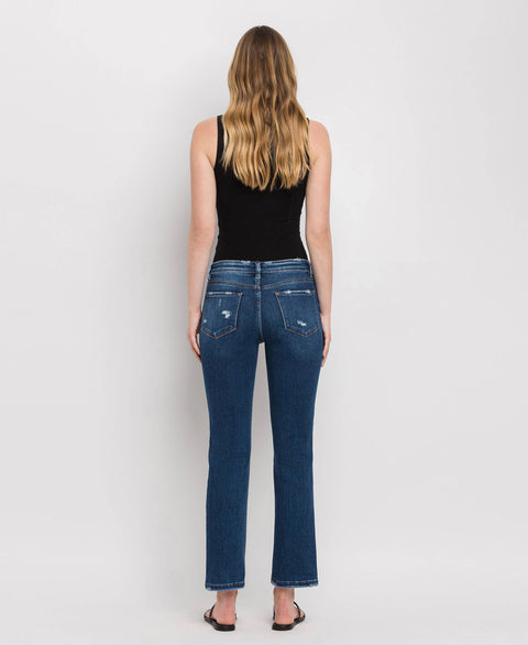FLYING MONKEY-Straight Ankle Slim Jeans-Pink Dot Styles