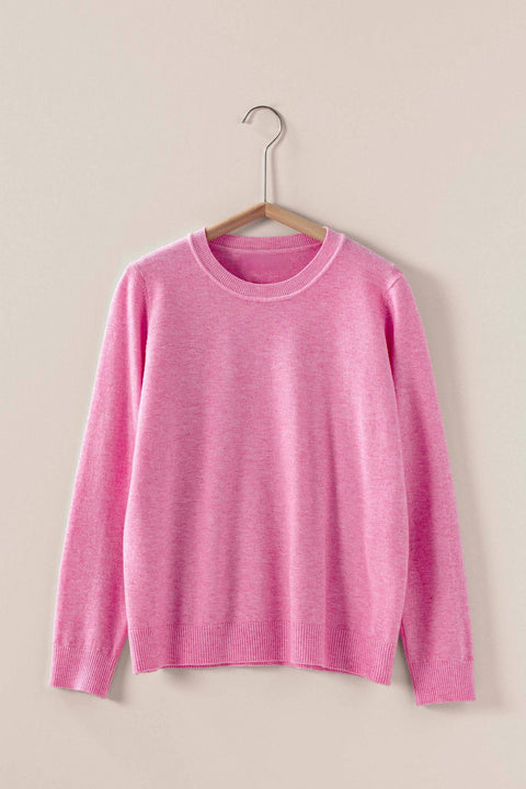 Urban Daizy-Crewneck Knit Pullover-Pink Dot Styles