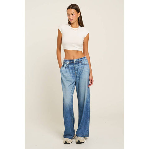 The GREii-French Terry Sweatpant Jeans-Pink Dot Styles