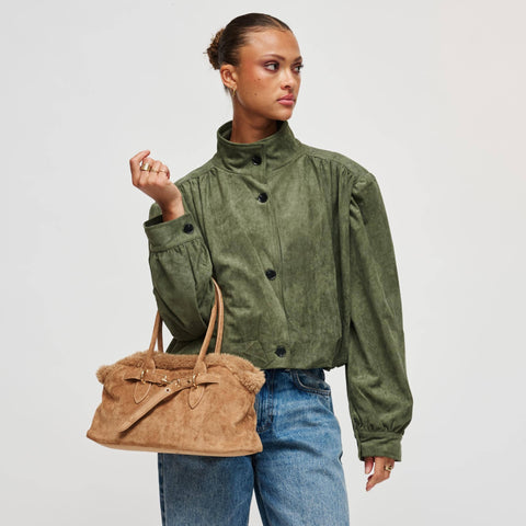 Tommy Faux Suede Satchel