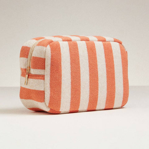 Wona Trading, Inc.-Striped Pattern Cosmetic Pouch Bag-Pink Dot Styles