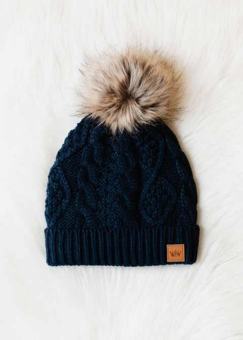 Cable Knit Pom PomHat