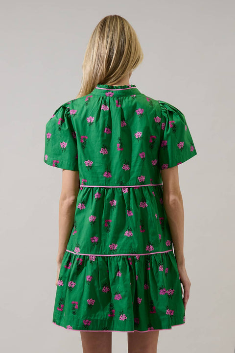 Sugarlips-Candace Tiered Mini Dress Vivy Floral:-Pink Dot Styles