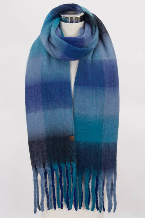 C.C Multi Color Block Plaid Check Pattern Woven Winter Scarf: 13