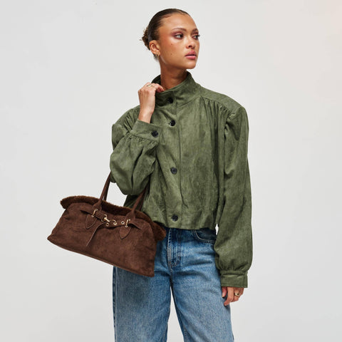 Tommy Faux Suede Satchel