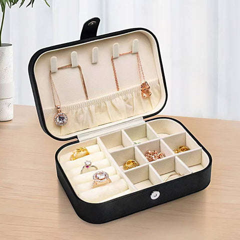 Faux Leather Portable Jewelry Box
: Black