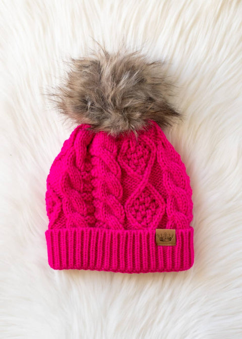 Cable Knit Pom PomHat