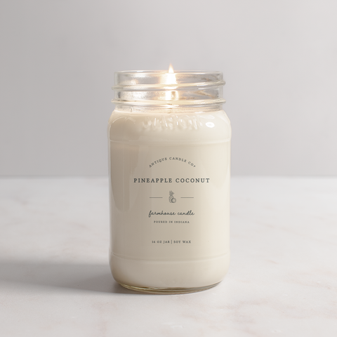 Pineapple Coconut - Soy Wax Candle: 1 mason jar (16 oz)