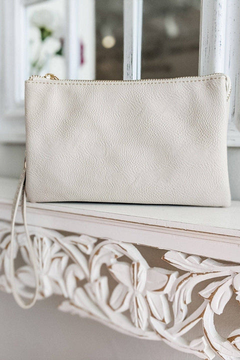 7013 Monogrammable Three Compartments Crossbody Bag: White