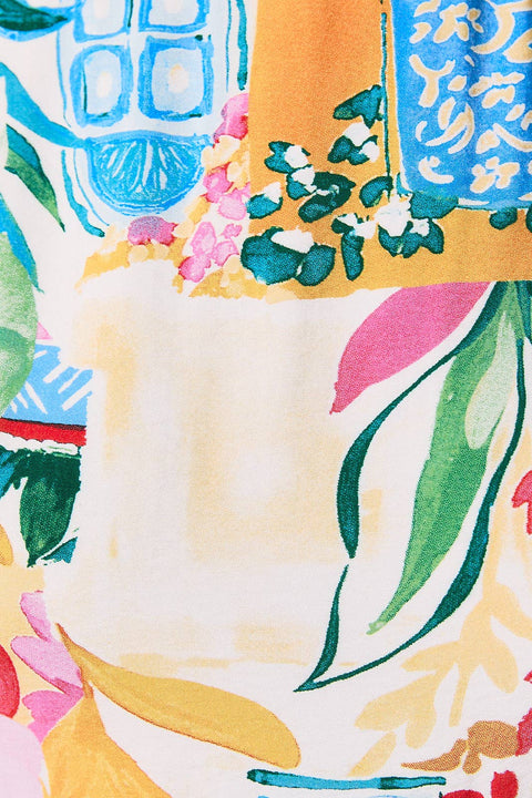 Tropical and Colorful Midi Dress