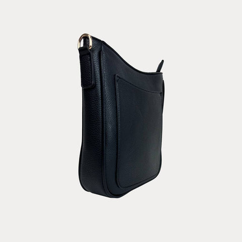 AHDORNED-Madelyn Mini Pebble Messenger with Strap: Black-Pink Dot Styles
