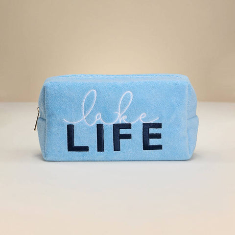 Lake Life Embroidered Cosmetic Pouch