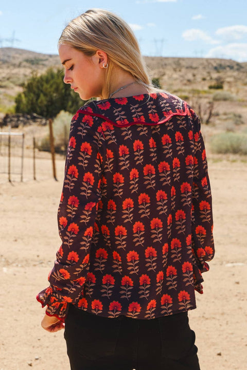 Floral Peter Pan Collar Blouse