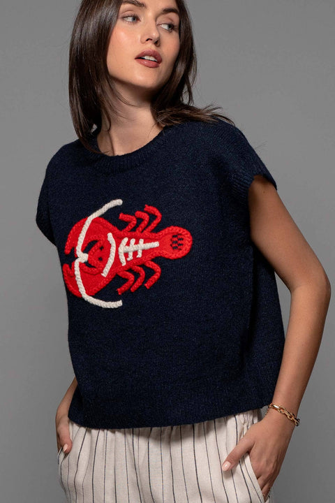 Urban Daizy-Coastal Lobster Top-Pink Dot Styles