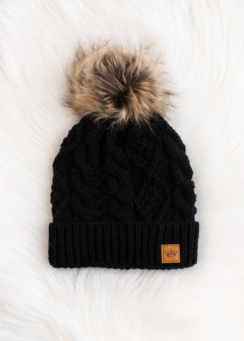Cable Knit Pom PomHat