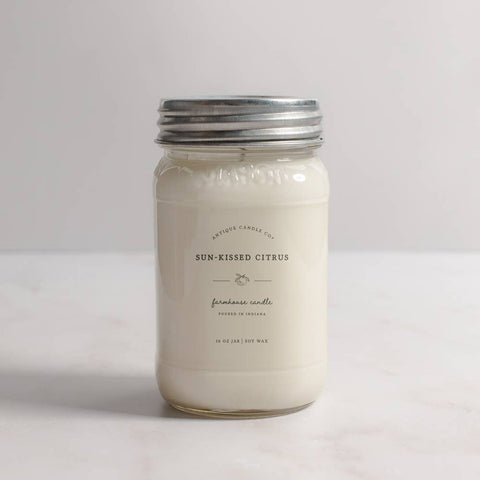 Sun-Kissed Citrus - Soy Wax Candle: 1 mason jar (16oz)