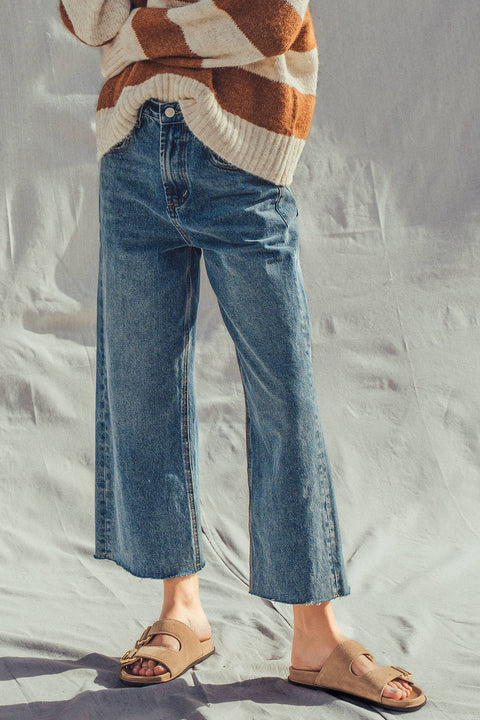 Relaxed Wide Leg Denim Jeans