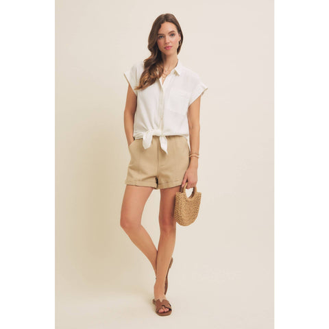in february-Mineral Washed Cotton Gauze Top-Pink Dot Styles