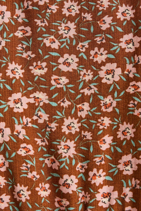 GILLI-Mocha Taupe Floral Dress-Pink Dot Styles